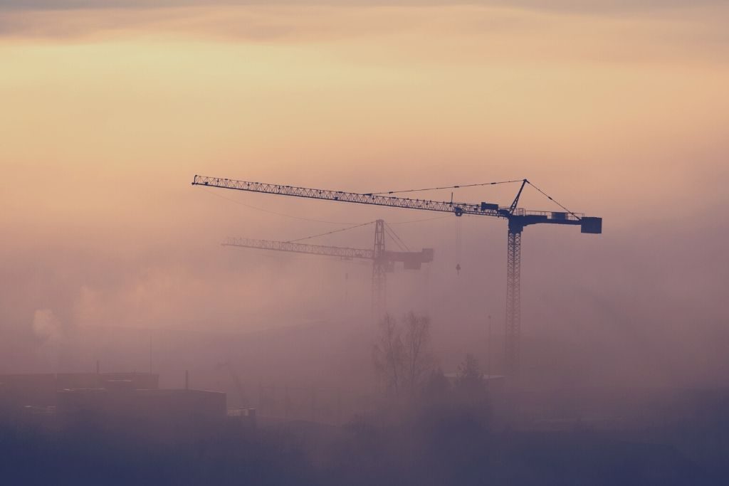 Nature, Construction Crane, Fog