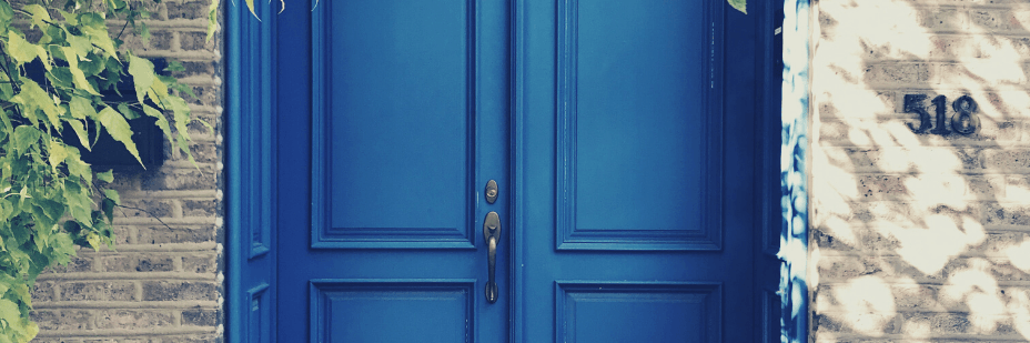 Image d"une porte bleue